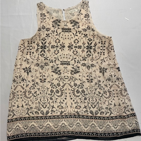 Max Studio Women's Tank Top Blouse Sz S Off White Floral Sleeveless Layered - Picture 7 of 10